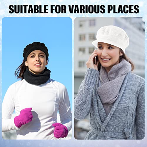 Mepase 3 Pieces Women Warm Hat for Winter Slouchy Beanie Cap with Visor Knitted Newsboy Hats for Women Ski Snow - color: Black, White, Khaki