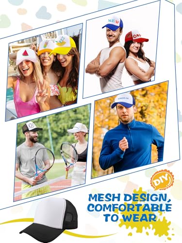 15 Pack Trucker Hats Baseball Caps Adjustable Blank Mesh Hats for Adult Family Outing Park Sports Activities - color: Color Set 1