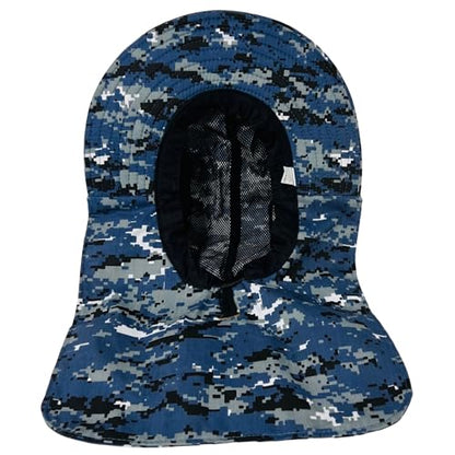 Packable and Adjustable Mesh Boonie Sun Hat with Neck Flap - color: Blue Digital Camo