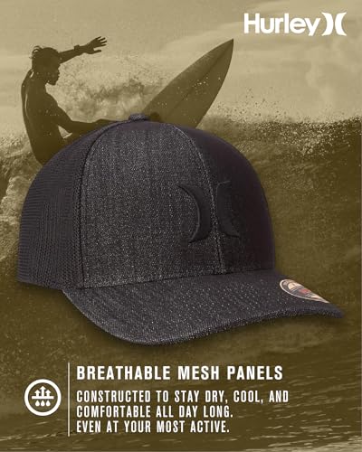 Hurley Mens Baseball Cap Laguna Icon Trucker Hat, Curved Brim - color: Black(black), size: Large-X-Large