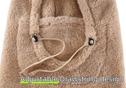 Connectyle Balaclava Hood Winter Hat for Men & Women Windproof One-Piece Fleece Hooded Scarf Ski Mask Cold Weather Hat - color: Beige