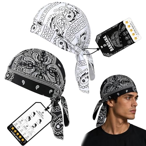 Cooling Skull Cap Helmet Liner, Breathable Elastic Bandana Cooling Headscarf Cap for Men Women - color: 2pcs-b