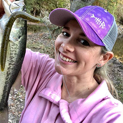 BASSDASH Altimate Fishing Hat Mesh Back for Men Women Adjustable Baseball Trucker Cap - color: Gradient Purple