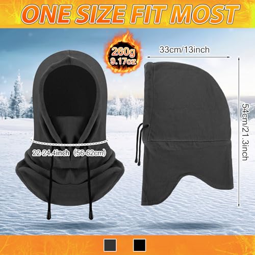 Eurzom 6 Pcs Winter Balaclava Ski Mask for Men Women Warm Fleece Face and Neck Mask Windproof Helmet Hood for Cold Weather - color: Black, Dark Gray