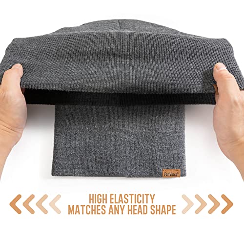 Beanie for Men Winter Thermal Cuffed Knit Hat Warm Gifts Womens Beanies - color: Dark Gray