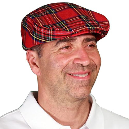 Plaid Flat Golf Cap: 'Par 5' - color: Royal Stewart