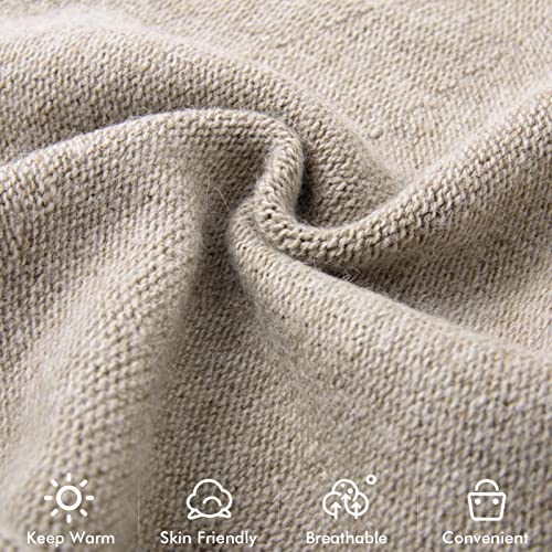 Knit Slouchy Beanie Hats for Women Cashmere Ski Cap Knitted Wool Soft Warm Winter Hat - color: A06-khaki