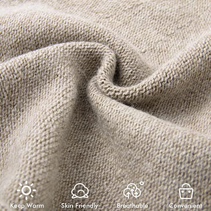 Knit Slouchy Beanie Hats for Women Cashmere Ski Cap Knitted Wool Soft Warm Winter Hat - color: A06-khaki