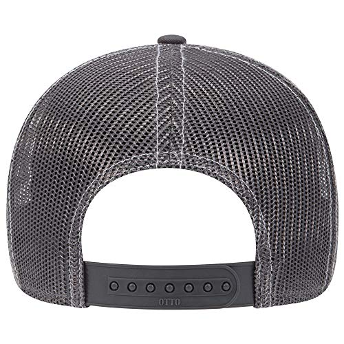 OTTO 6 Panel Low Profile Contrast Vertical Mesh Back Cap - color: Ch.gry/Blk/Ch.gry