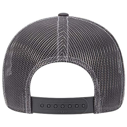 OTTO 6 Panel Low Profile Contrast Vertical Mesh Back Cap - color: Ch.gry/Blk/Ch.gry