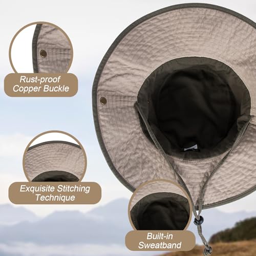 Bucket Hat UV Protection Sun Hat, Boonie Fishing Safari Hats for Outdoors - color: Olive Green 2