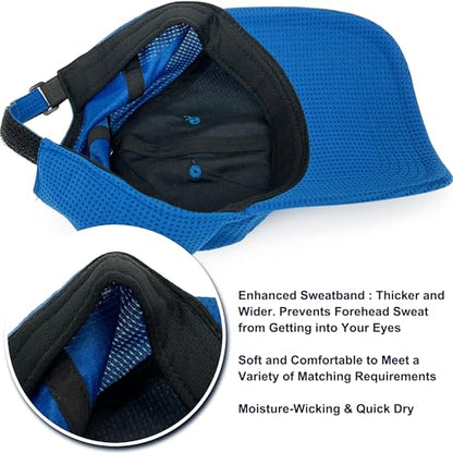 Long Brim Golf/Running Hat Full Mesh Baseball Cap Breathable - color: Blue, size: One Size