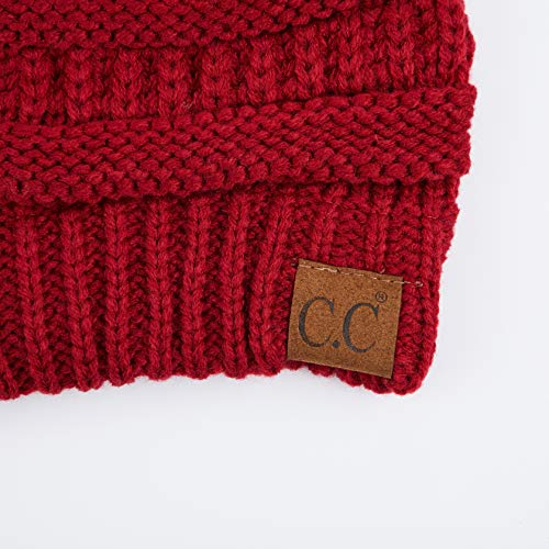 C.C Exclusives Cable Knit Beanie - Thick, Soft & Warm Chunky Beanie Hats - color: Burgundy