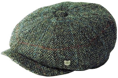 Failsworth Carloway Harris Tweed Baker Boy Cap, Brown Herringbone - color: Pattern 2012 - Grey, size: 7 3/8