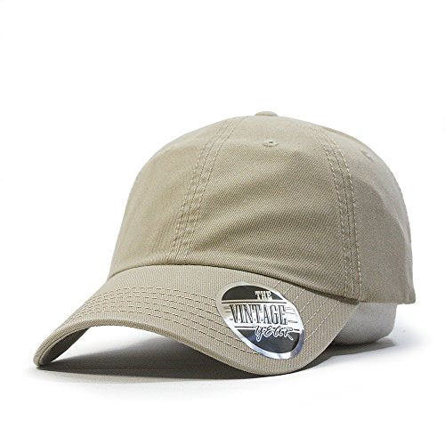 Classic Blank Dad Hat Cotton Adjustable Strap Baseball Cap - color: Khaki