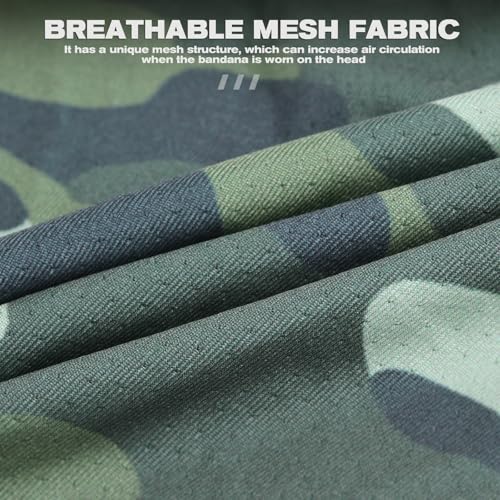 YANIKY Bandanas Skull Caps for Men, Do Rag Women Breathable Helmet Liner - color: Camouflage Military Green