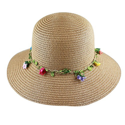The Hat Depot Womens Floppy Summer Sun Beach Wide Brim Straw Hat - color: Fh11