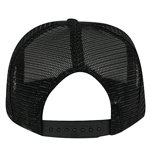 OTTO Polyester Foam Front Youth 5 Panel High Crown Trucker Hat - color: Black