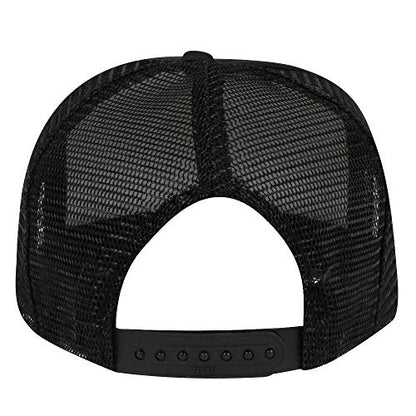 OTTO Polyester Foam Front Youth 5 Panel High Crown Trucker Hat - color: Black