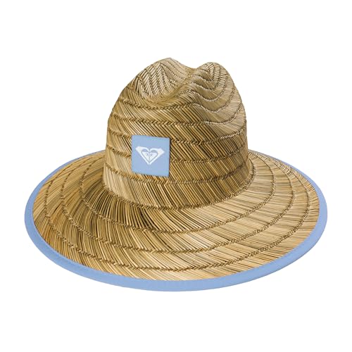 Roxy Girls' Tomboy Woven Straw Hat | Wide Brim | Adjustable | Sun Protection | Beach | Vacation | Natural - color: Skyway
