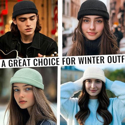 Croogo Beanie Docker Cap Rolled Cuff Brimless Hat Worker Sailor Skullcap - color: Ct49-yellow