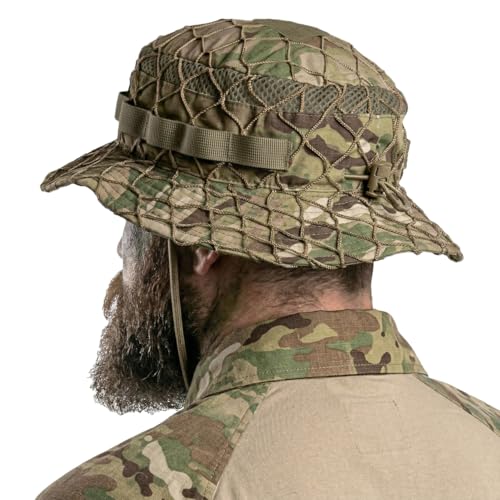 CQR Men's Tactical Boonie Hat, Breathable Packable Sun Hat for Hunting, Hiking, Fishing, Shooting, and Outdoor Activities - color: Recon Utility Camo, size: Small-Medium