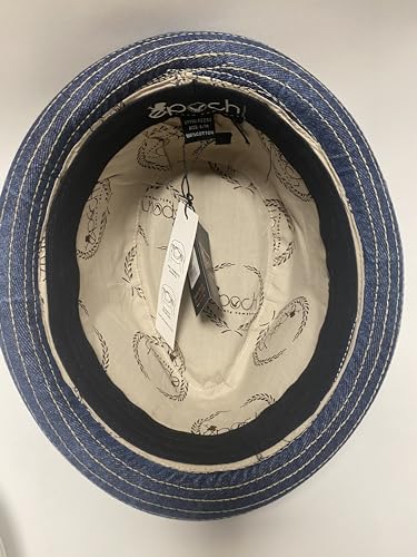 Men's Casual Vintage Style Washed Cotton Fedora Hat - color: F2232denim Blue, size: Large-X-Large