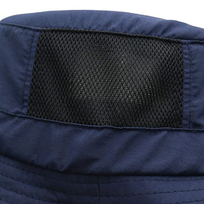 Men Bucket Hat Wide Brimmed Foldable Ladies Surf Sun Hat UPF50+ - color: Dark Blue