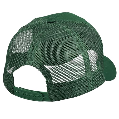 Falari Trucker Hat Baseball Cap Structured Plain Design 6 Panel, Adjustable Size - color: 1pk Hunter Green