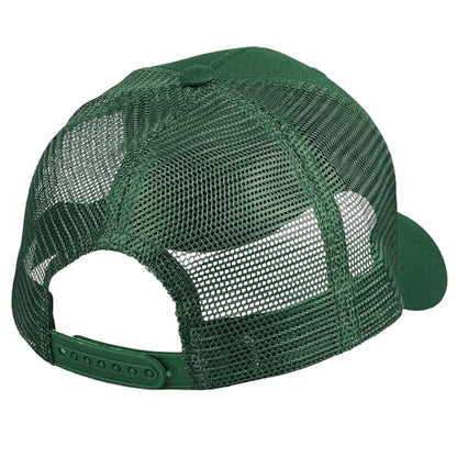 Falari Trucker Hat Baseball Cap Structured Plain Design 6 Panel, Adjustable Size - color: 1pk Hunter Green