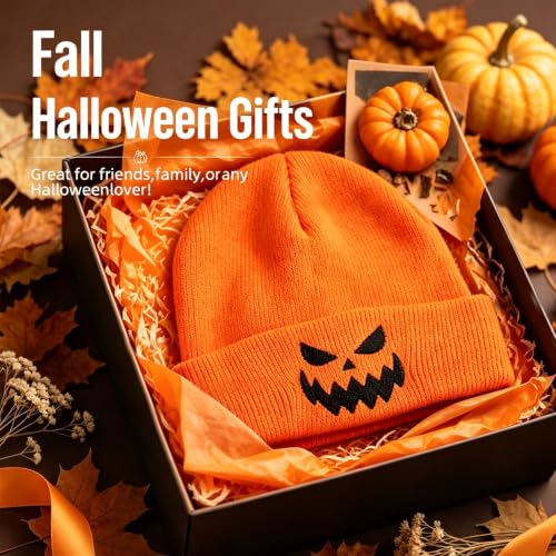 American Flag Beanie, USA Embroidered Winter Hat for Women Men - color: Halloween-1