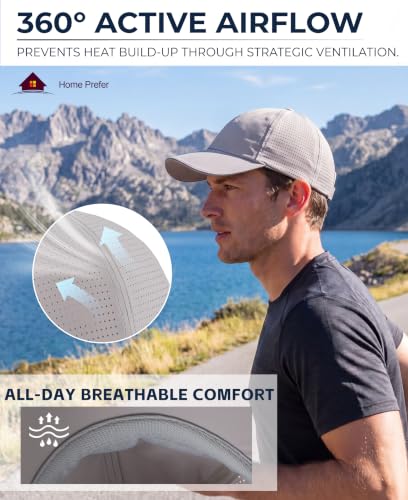 Home Prefer Reflective Water Repellent Quick Dry Airy UPF50+ Sun Hat for Men Women Outdoor Sports Baseball Caps Unisex - color: Light Grey