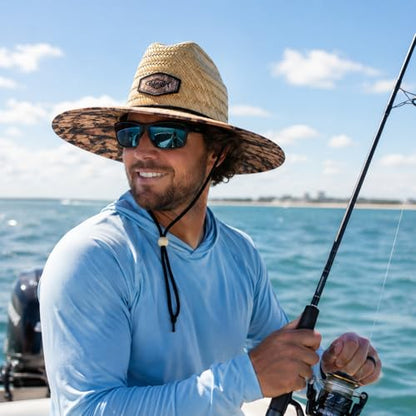 Palmyth Straw Hat for Men & Women Sun Hats, Beach Hat, Fishing Hat UPF 50+ - color: Mistygrovecamo