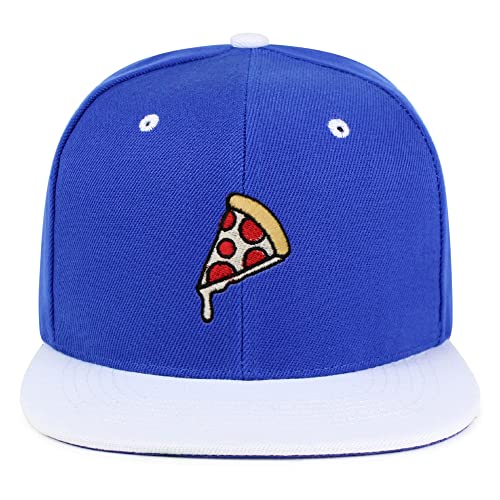 JPAK Pizza Hip-Hop Snapback Hat Embroidered Baseball Cap Foodie - color: 28. Blue/White