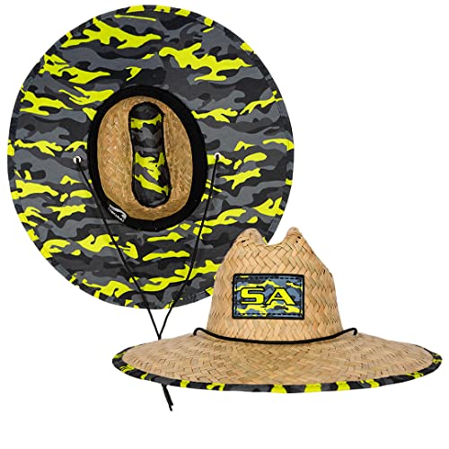 Soul of Adventure Classic Summer Hat | UPF 50+ Wide Brim Sun Protection | Unisex Adjustable Beach Hat with Drawstring - color: Surge Military Camo