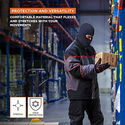 RefrigiWear 2-Layer Acrylic Knit Open-Hole Balaclava Face Mask, High Visibility - color: Navy