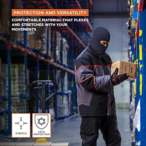 RefrigiWear 2-Layer Acrylic Knit Open-Hole Balaclava Face Mask, High Visibility - color: Navy