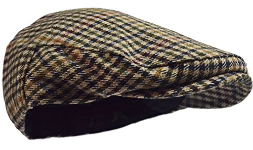 Wonderful Fashion Men's Herringbone Wool Tweed Newsboy IVY Cabbie Driving Hat - color: Camel Plaid