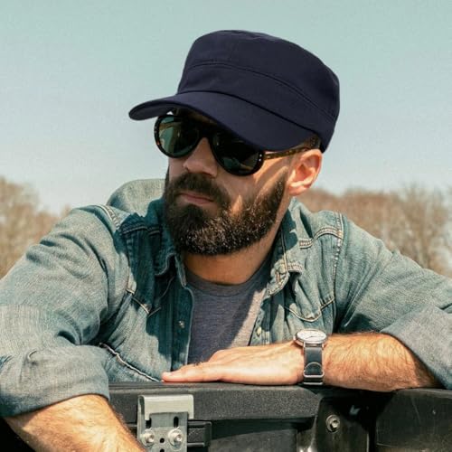 Unisex Basic Cadet Army Caps Everyday Military Style Hat - color: Navy Blue
