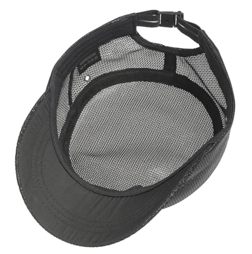 Initlove Cadet Army Cap for Men Women Military Hat Mesh Flat Top Hats for Summer - color: Dark Grey
