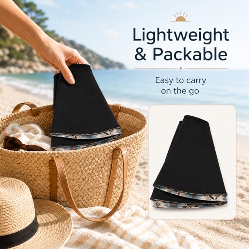 HUAMULAN Wide Brim Women Summer Sun Floppy Hat Reversible Beach Bucket Hat - color: M2320-black