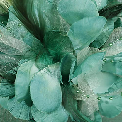 JWICOS Fascinators Hat for Women 50s Flower Hat with Veil Cocktail Wedding Tea Party Church Derby Hat - color: Green