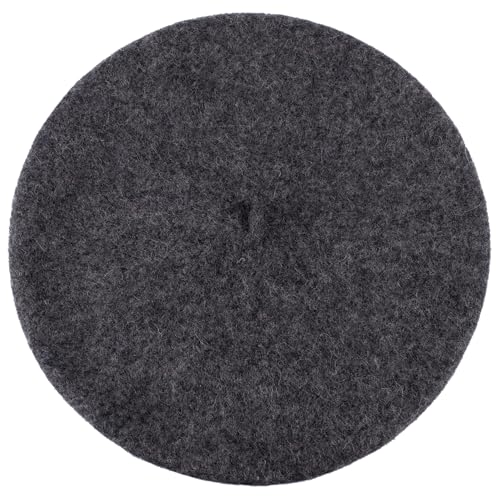 ZAKIRA Wool French Beret for Men & Women, Plain - color: Grey