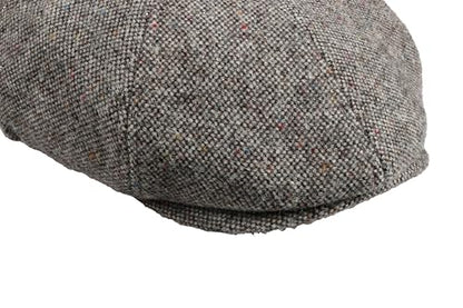 8 Panel Wool Blend Newsboy Cap – Classic Tweed & Herringbone Baker Boy Hat for Men & Women - color: Beige Tweed, size: Large