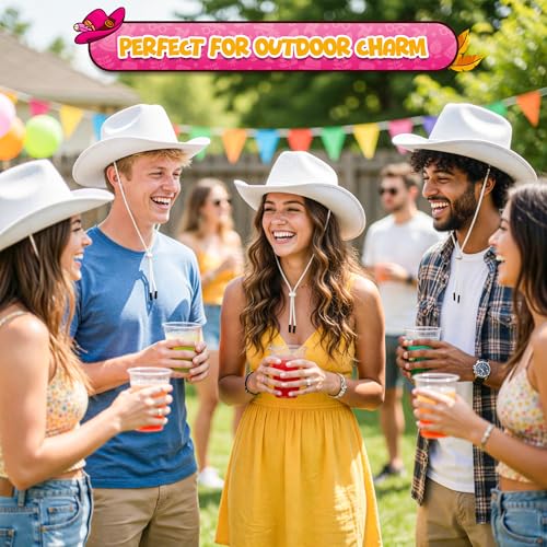 4E's Novelty Cowboy Hat for Women & Men, Felt Cowgirl Hat for Adults, Western Party Dress Up Accessories