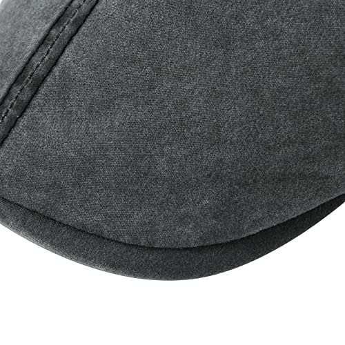 VOBOOM Cotton Washing Flat Cap Cabbie Hat Gatsby Ivy Irish Hunting Newsboy - color: Washed Black