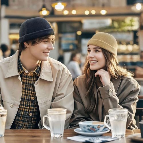Croogo Beanie Docker Cap Rolled Cuff Brimless Hat Worker Sailor Skullcap - color: Ct49-khaki