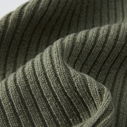 100% Merino Wool Cuff Beanie Hat, Unisex Warm Winter Caps Soft, Breathable & Cozy Stretchy Knitted Cuffed Cap - color: Absinthe Green