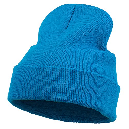 MG 12 Inch Long Knitted Beanie - color: Aqua Osfm