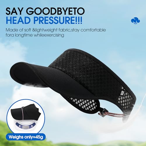 AUSFLUG Sun Visor Hat Men Women - Moisture Wicking Lightweight Sports Cap - color: Black